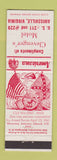 Matchbook Cover - Clevenger's Motel Amissville VA Perkins Americana Civil War