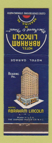 Matchbook Cover - Abraham Lincoln Hotel Reading PA