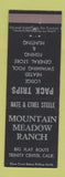 Matchbook Cover - Mountain Meadow Ranch Trinity Center CA