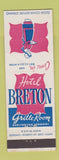 Matchbook Cover - Hotel Breton Burlington VT WEAR
