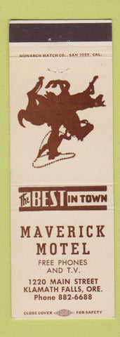 Matchbook Cover - Maverick Motel Klamath Falls OR
