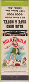 Matchbook Cover - Blue Bird Cafe Hotel Selma AL hillbilly hula girlie