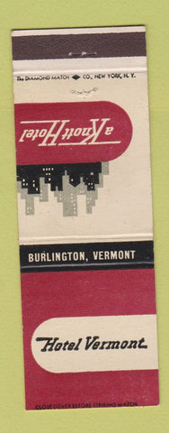 Matchbook Cover - Hotel Vermont Burlington VT Knott
