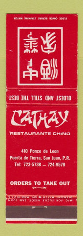 Matchbook Cover - Cathay Chinese Restaurant San Juan Puerto Rico