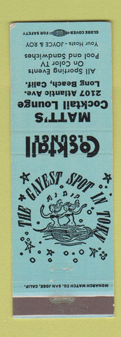Matchbook Cover - Matt's Cocktail Lounge Long Beach CA girlie mermaid