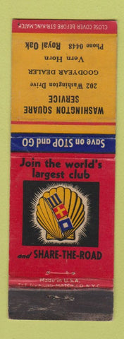 Matchbook Cover - Shell oil gas Washington Square Royal Oak MI WEAR