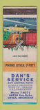 Matchbook Cover - Dan's Sunoco oil gas Utica MI WORN