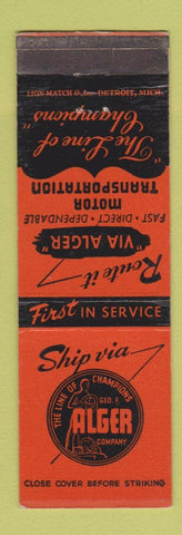 Matchbook Cover - Alger Trucking