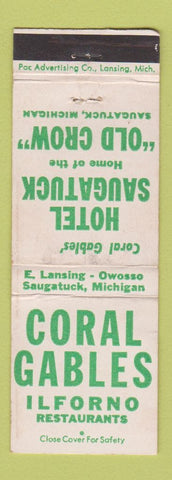Matchbook Cover - Coral Gables Ilforno Restaurant Saugatuck Owosso MI WEAR
