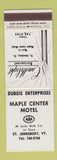 Matchbook Cover - Maple Center Motel St Johnsbury VT