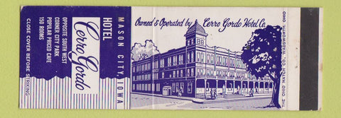 Matchbook Cover - Hotel Cerro Gordo Mason City IA