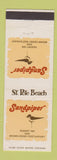 Matchbook Cover - Sandpiper Resort Inn St Petersbug Beach FL