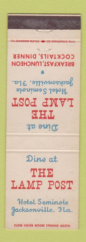 Matchbook Cover - Lamp Post Hotel Seminole Jacksonville FL