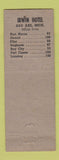 Matchbook Cover - Irwin Hotel Bad Axe MI
