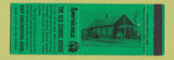 Matchbook Cover - Old School House East Chelmsford MA Perkins Americana GREEN