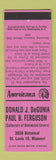 Matchbook Cover - Match Collectors St Louis MO Perkins Americana PINK