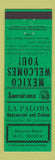Matchbook Cover - La Paloma Rosarita Beach Mexico Perkins Americana GREEN