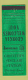 Matchbook Cover - Sinclair oil gas Danielsville GA Perkins Americana GREEN