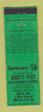 Matchbook Cover - Buddy's Place Motel Amelia VA Perkins Americana GREEN