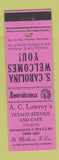 Matchbook Cover - Texaco oil gas St Matthews SC Perkins Americana PINK
