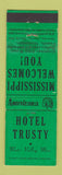 Matchbook Cover - Hotel Trusty Water Valley MS Perkins Americana GREEN WEAR