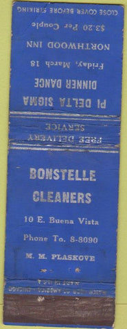 Matchbook Cover - Pi Delta Sigma Bonstelle Cleaners WORN