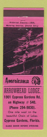 Matchbook Cover - Arrowhead Lodge Cypress Gardens FL Perkins Americana PINK