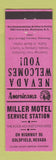 Matchbook Cover - Miller Motel oil gas Goldfield NV Perkins Americana PINK