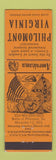 Matchbook Cover - Philomont VA Civil War Perkins Americana ORANGE