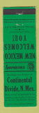 Matchbook Cover - Continental Divide NM Perkins Americana GREEN