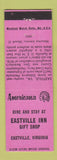 Matchbook Cover - Eastville Inn Gift Shop VA Perkins Americana PINK