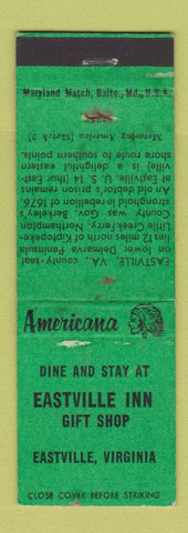 Matchbook Cover - Eastville Inn Gift Shop VA Perkins Americana GREEN WEAR
