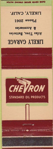 Matchbook Cover - Chevron Oil Gas Likely CA
