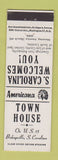 Matchbook Cover - Town House Bishopville SC Perkins Americana WHITE