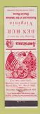 Matchbook Cover - Ben Hur VA Civil War Perkins Americana WHITE
