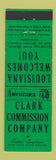 Matchbook Cover - Clark Commission Benton LA Perkins Americana GREEN