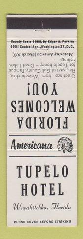 Matchbook Cover - Tupelo Hotel Wewahitchka FL Perkins Americana WHITE