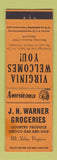 Matchbook Cover - Grocery Amoco oil gas Mount Solon VA Perkins Americana ORANGE