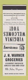Matchbook Cover - Grocery Amoco oil gas Mount Solon VA Perkins Americana WHITE