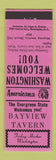 Matchbook Cover - Bayview Tavern Friday Harbor WA Perkins Americana PINK