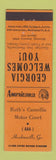 Matchbook Cover - Camellia Motor Court Hawkinsville GA Perkins Americana ORANGE