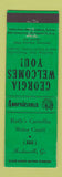 Matchbook Cover - Camellia Motor Court Hawkinsville GA Perkins Americana GREEN