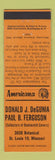 Matchbook Cover - Match Collectors St Louis MO Perkins Americana ORANGE