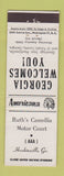 Matchbook Cover - Camellia Motor Court Hawkinsville GA Perkins Americana WHITE
