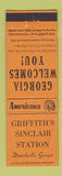 Matchbook Cover - Sinclair oil gas Danielsville GA Perkins Americana ORANGE