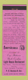 Matchbook Cover - Light House Restaurant Buxton NC Perkins Americana PINK