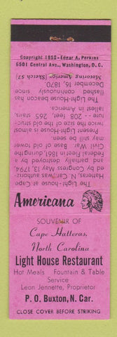 Matchbook Cover - Light House Restaurant Buxton NC Perkins Americana PINK