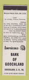 Matchbook Cover - Bank Goochland Court House VA Perkins Americana WHITE