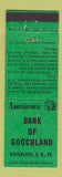 Matchbook Cover - Bank Goochland Court House VA Perkins Americana GREEN