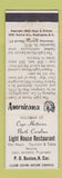 Matchbook Cover - Light House Restaurant Buxton NC Perkins Americana WHITE